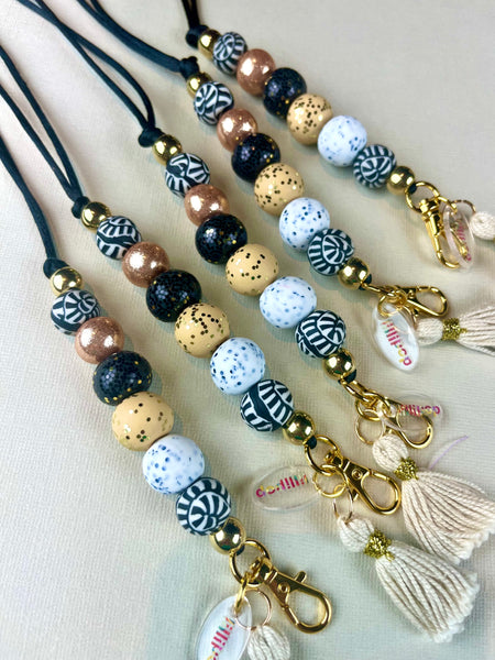 VIXEN POLYMER CLAY LANYARD -GOLD