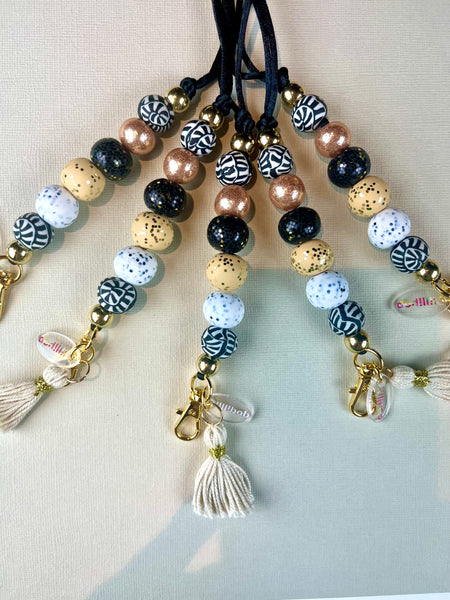 VIXEN POLYMER CLAY LANYARD -GOLD