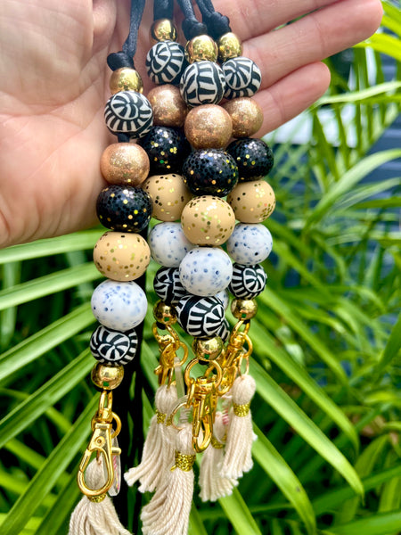 VIXEN POLYMER CLAY LANYARD -GOLD