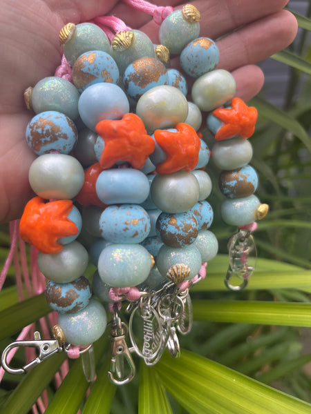 SHE SELLS SEA SHELLS LANYARD- POLYMER CLAY
