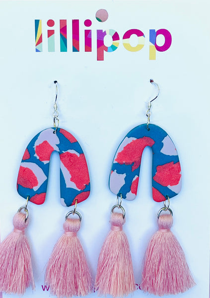 KOI POND- ORGANIC ARCH POLYMER CLAY EARRING  #01