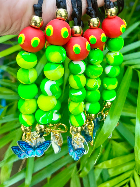 VERY HUNGRY CATERPILLAR-  POLYMER CLAY LANYARD