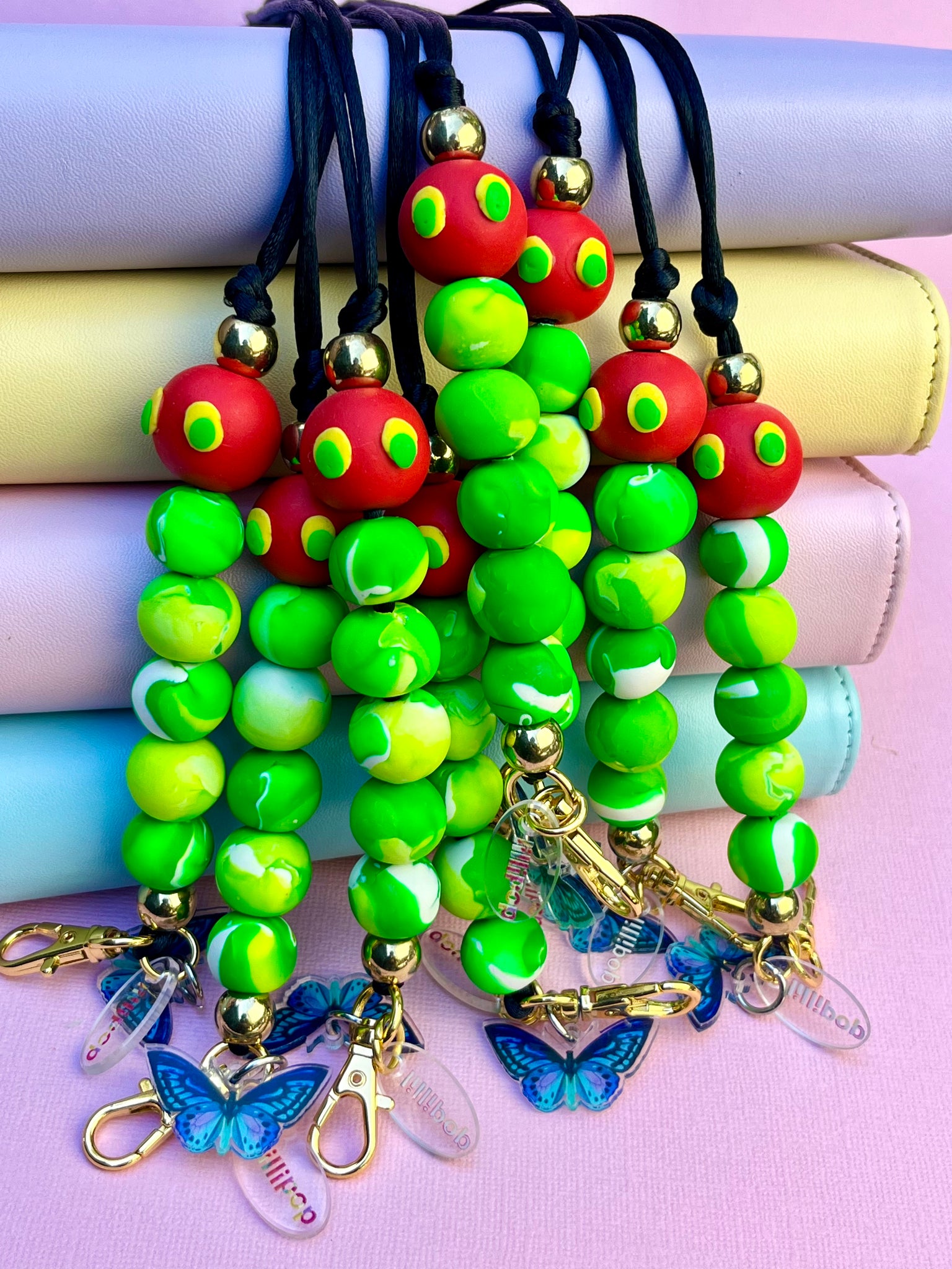 VERY HUNGRY CATERPILLAR-  POLYMER CLAY LANYARD