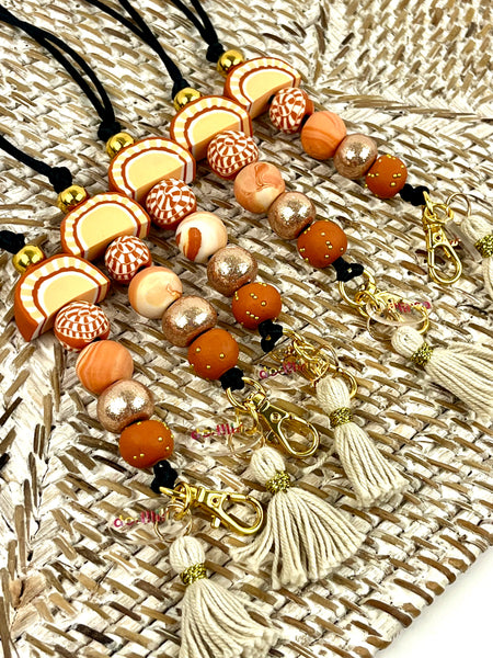 Over The Rainbow -Neutrals/Gold Polymer Clay Lanyard
