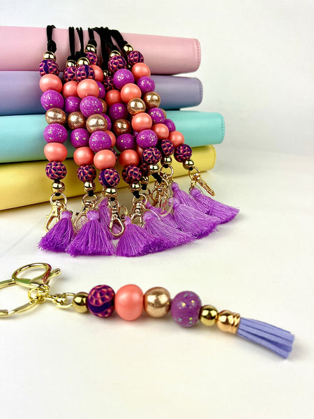 LAVENDER DREAMS LANYARD-  POLYMER CLAY